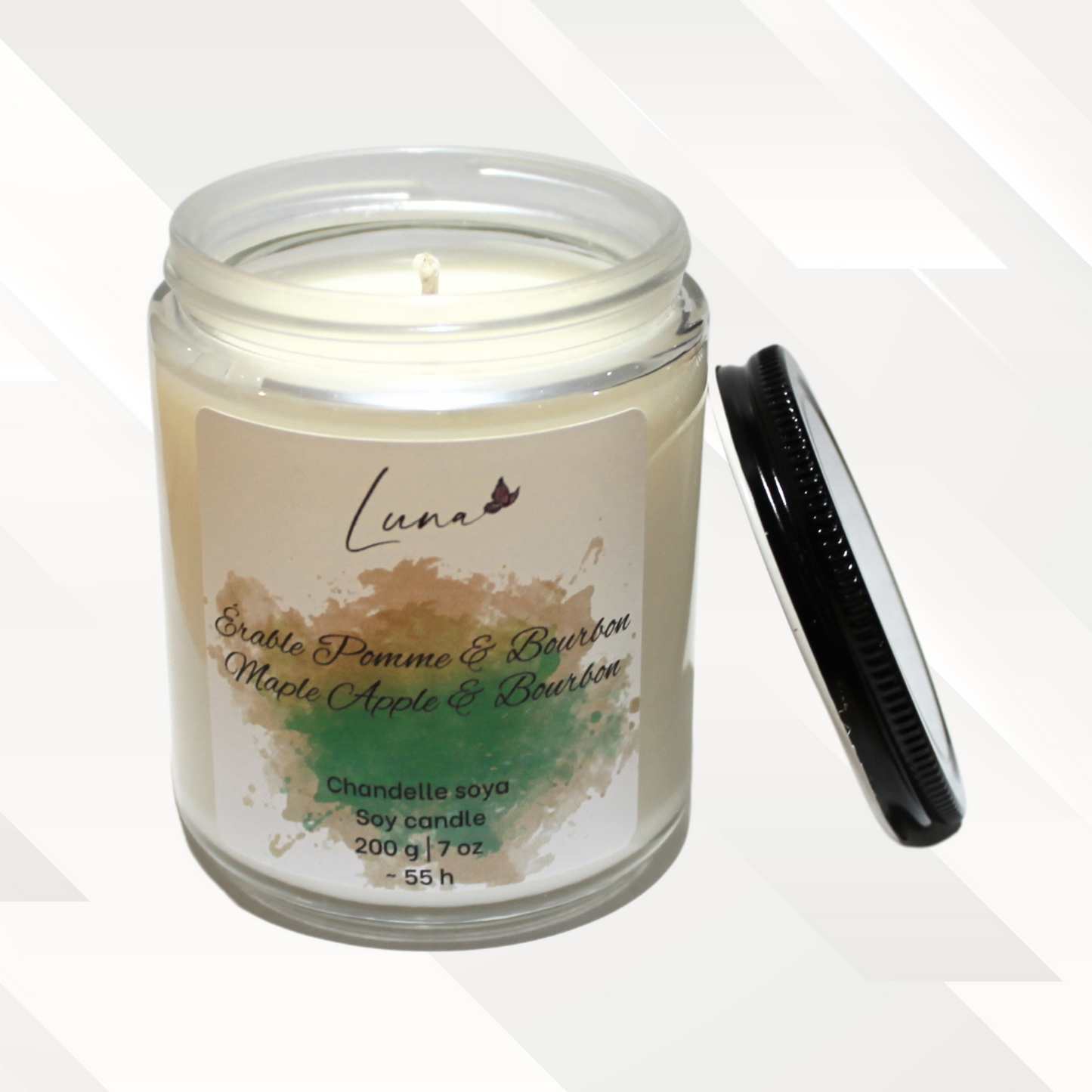 Érable Pomme & Bourbon - Chandelle à la cire soya