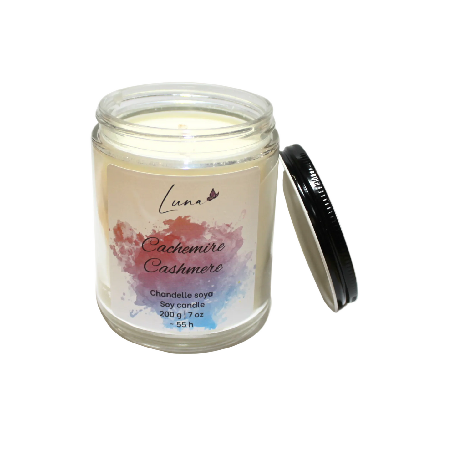 Cachemire -Chandelle à la cire soya