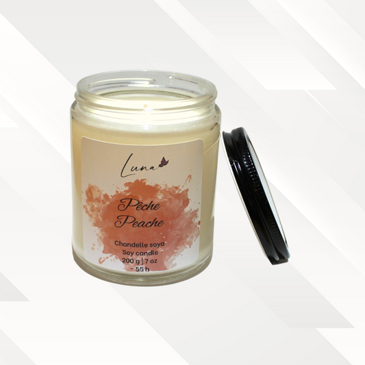 Pêche - Chandelle à la cire soya