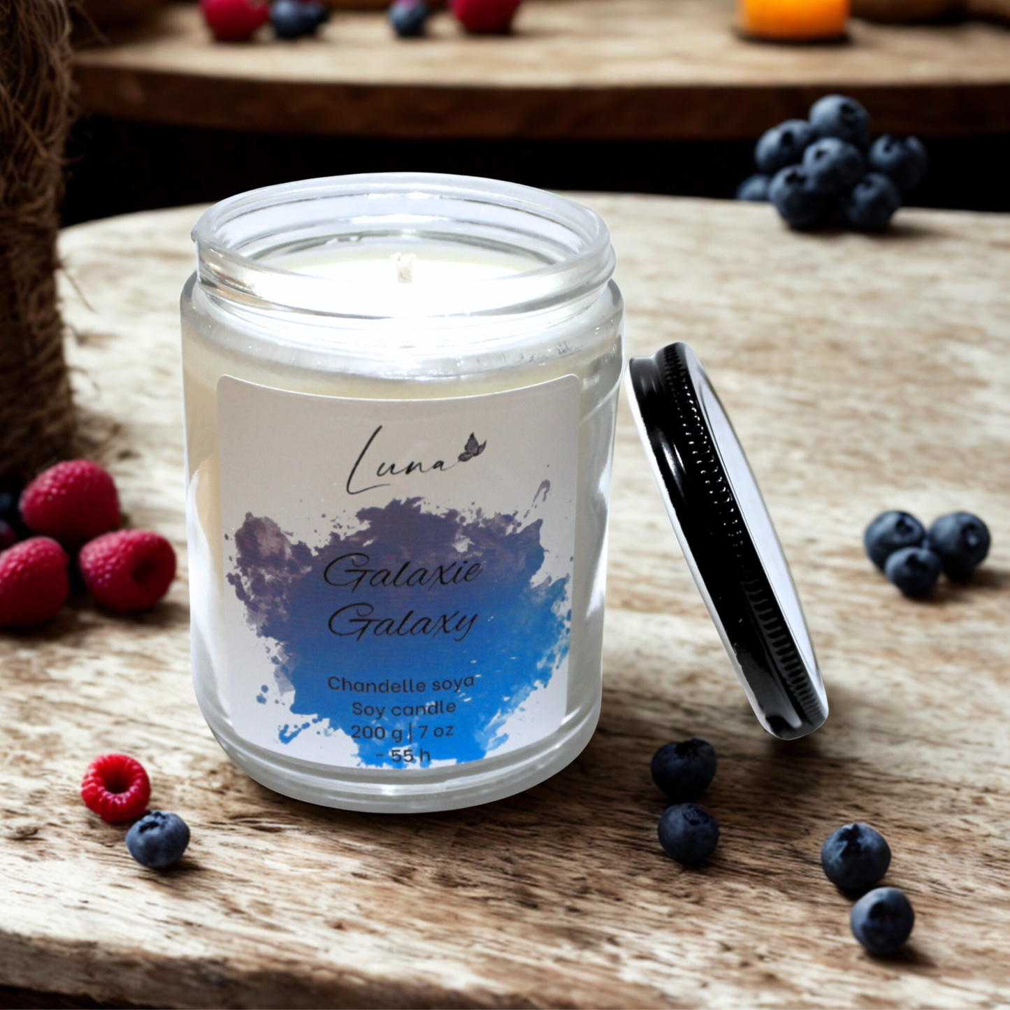 Galaxie - Chandelle à la cire soya