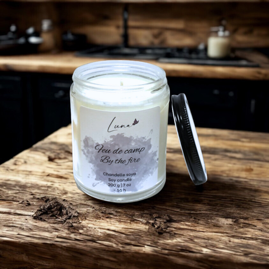 Feu de camp - Chandelle à la cire soya