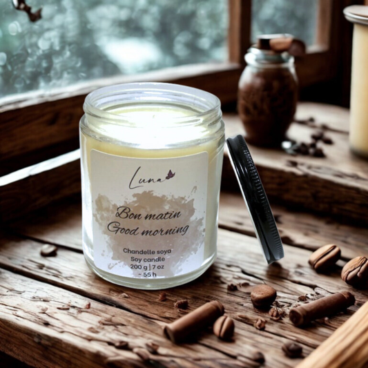 Bon Matin -  Chandelle à la cire soya