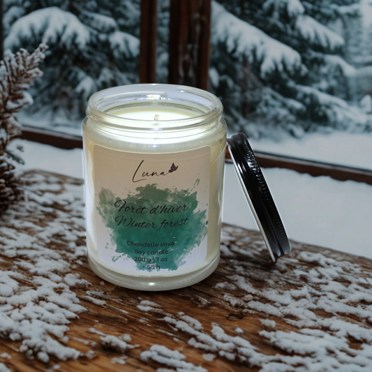 Forêt d'hiver - Chandelle à la cire soya