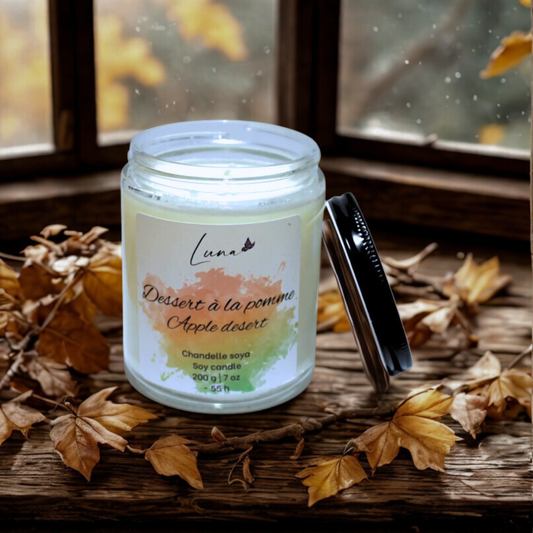 Dessert à la pomme - Chandelle à la cire soya