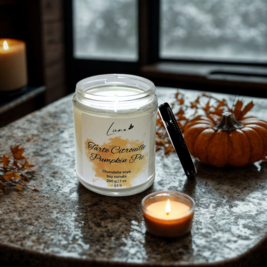Tarte citrouille - Chandelle à la cire soya