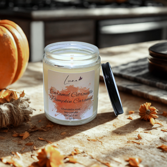 Caramel citrouille -Chandelle à la cire soya