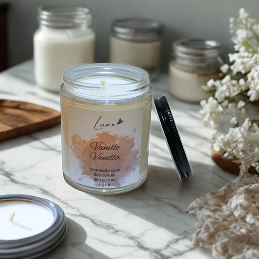 Vanille - Chandelle à la cire soya